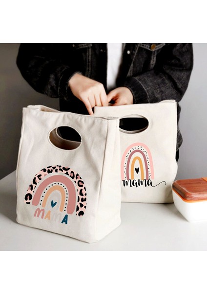 Q04224-TBBG-C Stili Gökkuşağı Mama Baskı Taşınabilir Öğle Yemeği Çantası Yeni Termal Yalıtımlı Öğle Yemeği Tote Soğutucu Çanta Bento Kese Konteyner Gıda Saklama Torbaları (Yurt Dışından) fiyatları