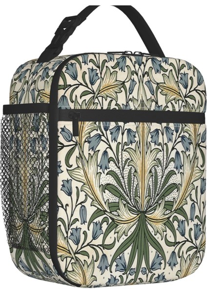 No.12 Tarzı 26X21X11CM William Morris Geyik Yalıtımlı Öğle Yemeği Çantası Kamp Seyahat Için Tekstil Desen Su Geçirmez Soğutucu Termal Yemek Kabı Kadın Çocuk (Yurt Dışından)