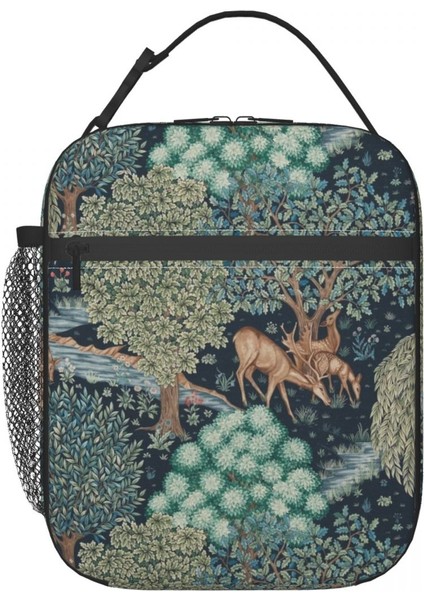 No.12 Tarzı 26X21X11CM William Morris Geyik Yalıtımlı Öğle Yemeği Çantası Kamp Seyahat Için Tekstil Desen Su Geçirmez Soğutucu Termal Yemek Kabı Kadın Çocuk (Yurt Dışından) modelleri