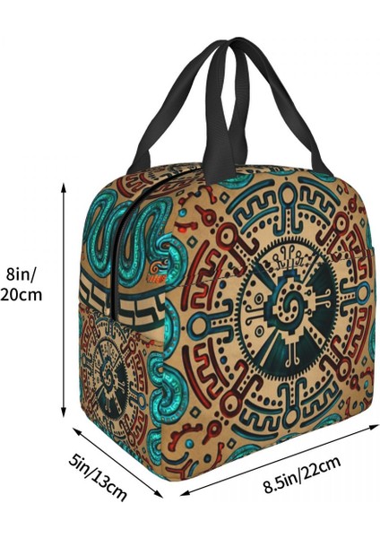 No.11 Tarzı 22X20X13CM Maya Hunab Ku Çift Başlı Yılan Yalıtımlı Yemek Çantası Kadınlar Için Yeniden Kullanılabilir Soğutucu Termal Gıda Yemek Kabı Okul (Yurt Dışından) indirimleri