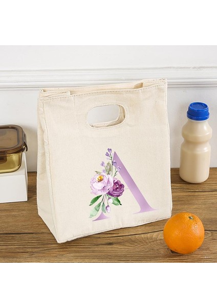 Q02384-TBBG-C Tarzı Mektup Çiçek Baskılı Taşınabilir Öğle Yemeği Çantaları Termal Yalıtımlı Bento Kutusu Tote Soğutucu Çanta Ool Gıda Saklama Çantası Hediyeler (Yurt Dışından) modelleri