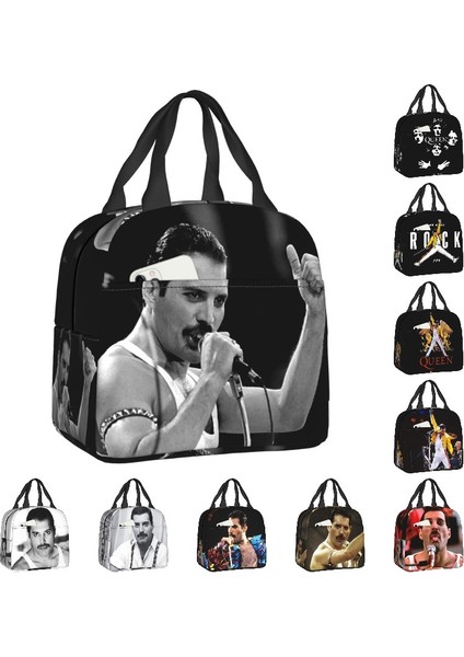 No.1 Stili 22X20X10CM Freddie Mercury Yeniden Kullanılabilir Yemek Kabı Kadınlar Için Termal Soğutucu Gıda Yalıtımlı Rock Grubu Kraliçe Öğle Yemeği Çantası Çalışma Okul Çantaları (Yurt Dışından) fiyatları