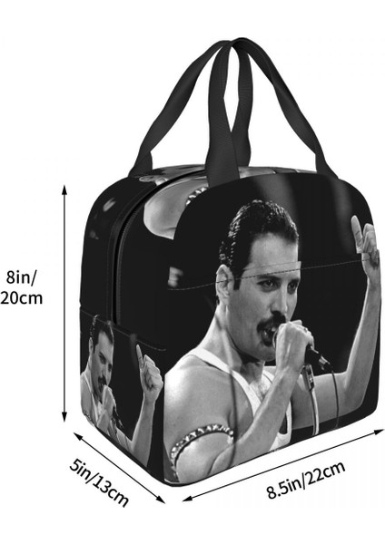 No.1 Stili 22X20X10CM Freddie Mercury Yeniden Kullanılabilir Yemek Kabı Kadınlar Için Termal Soğutucu Gıda Yalıtımlı Rock Grubu Kraliçe Öğle Yemeği Çantası Çalışma Okul Çantaları (Yurt Dışından) modelleri