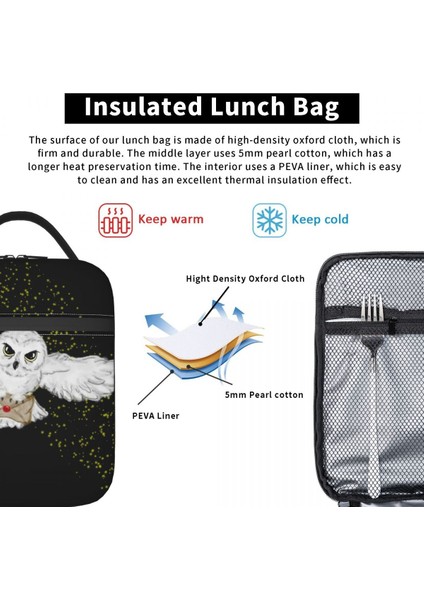 No.2 Tarzı 21X11X26CM Baykuş Uçuş Tote Çanta Yalıtımlı Öğle Yemeği Çantası Kadınlar Için Taşınabilir Cadı Sihirli Soğutucu Termal Bento Kutusu Çocuklar Okul Çocukları (Yurt Dışından)