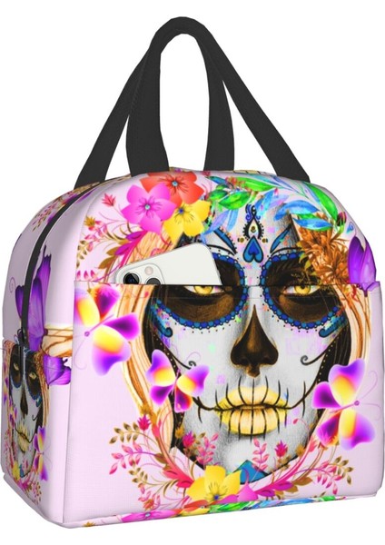 No.9 Stili 22X20X10CM Catrina Meksika Şeker Kafatası Yalıtımlı Öğle Yemeği Çantası Kadınlar Için Su Geçirmez Ölülerin Günü Termal Soğutucu Öğle Yemeği Çantası Çocuklar Okul Gıda (Yurt Dışından) fiyatları