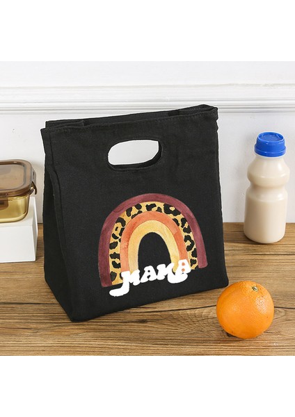 Q04380-TBBK-C Stili Gökkuşağı Mama Baskı Taşınabilir Öğle Yemeği Çantası Yeni Termal Yalıtımlı Öğle Yemeği Tote Soğutucu Çanta Bento Kese Konteyner Gıda Saklama Torbaları (Yurt Dışından)