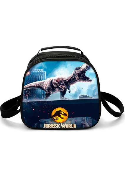 Gümüş Tarzı Öğrenci Crossbody Jurassic Dünya Yarım Daire Öğle Yemeği Kutusu Isı Yalıtımı Gıda Öğle Yemeği Çantası 3D Baskı Yalıtımlı Çanta Buz Torbaları (Yurt Dışından)