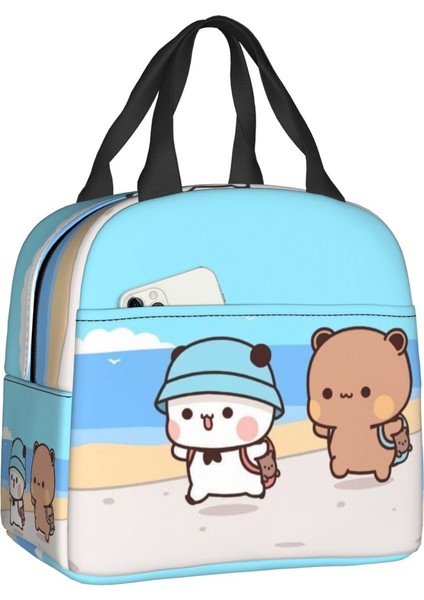 No.16 Stili 22X20X13CM Şeftali ve Goma Yalıtımlı Yemek Çantası Kadınlar Için Yeniden Kullanılabilir Soğutucu Termal Mochi Kedi Bento Kutusu Okul Iş Yemeği Yemek Kabı (Yurt Dışından)