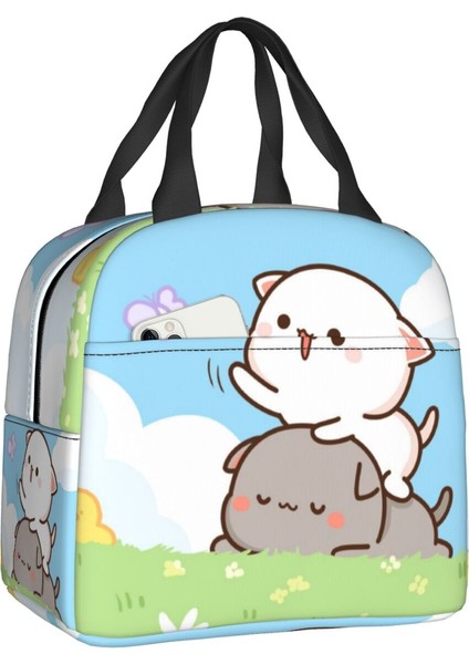 No.16 Stili 22X20X13CM Şeftali ve Goma Yalıtımlı Yemek Çantası Kadınlar Için Yeniden Kullanılabilir Soğutucu Termal Mochi Kedi Bento Kutusu Okul Iş Yemeği Yemek Kabı (Yurt Dışından) fiyatları