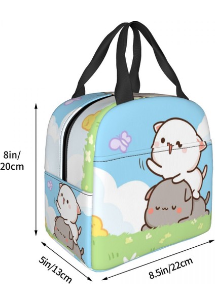 No.16 Stili 22X20X13CM Şeftali ve Goma Yalıtımlı Yemek Çantası Kadınlar Için Yeniden Kullanılabilir Soğutucu Termal Mochi Kedi Bento Kutusu Okul Iş Yemeği Yemek Kabı (Yurt Dışından) modelleri