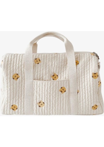 No.5 Tarzı Büyük Kapasiteli Annelik Çanta Bebek Bezi Çanta Organizatör Çiçek Nakış Anne Çantası Kapitone Nappy Seyahat Omuz Bagaj Çantası (Yurt Dışından)