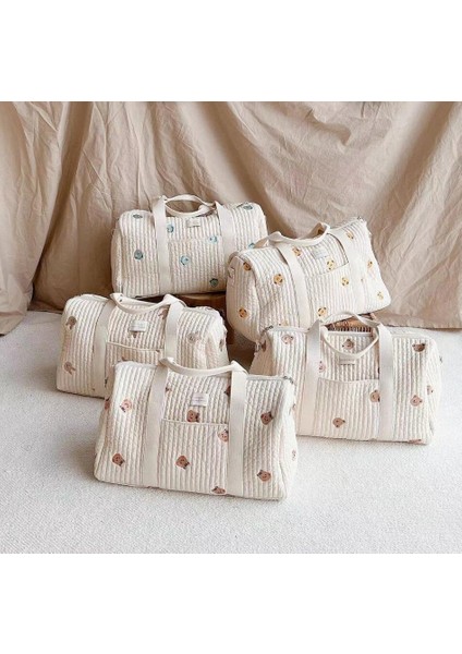 No.5 Tarzı Büyük Kapasiteli Annelik Çanta Bebek Bezi Çanta Organizatör Çiçek Nakış Anne Çantası Kapitone Nappy Seyahat Omuz Bagaj Çantası (Yurt Dışından) fiyatları