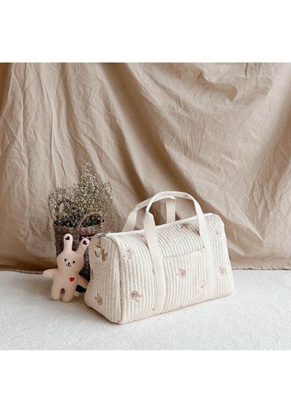 No.5 Tarzı Büyük Kapasiteli Annelik Çanta Bebek Bezi Çanta Organizatör Çiçek Nakış Anne Çantası Kapitone Nappy Seyahat Omuz Bagaj Çantası (Yurt Dışından) modelleri