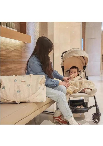 No.5 Tarzı Büyük Kapasiteli Annelik Çanta Bebek Bezi Çanta Organizatör Çiçek Nakış Anne Çantası Kapitone Nappy Seyahat Omuz Bagaj Çantası (Yurt Dışından) indirimleri