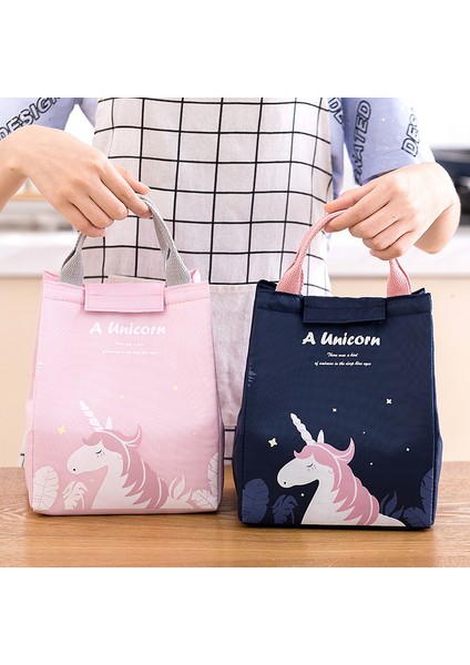 Pembe Tarzı Karikatür Soğutucu Öğle Yemeği Çantası Çocuklar Kadınlar Için Seyahat Termal Kahvaltı Organizatör Yalıtımlı Su Geçirmez Saklama Çantası Yemek Kabı (Yurt Dışından) indirimleri