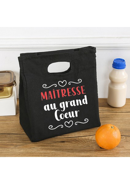 Q06859-TBBK-C Tarzı Merci Maîtresse Yalıtımlı Öğle Yemeği Çantası Kadınlar Için Soğutucu Çanta Termal Çanta Taşınabilir Yemek Kabı Çanta Buz Paketi Tote Gıda Torbaları Hediye (Yurt Dışından) indirimleri