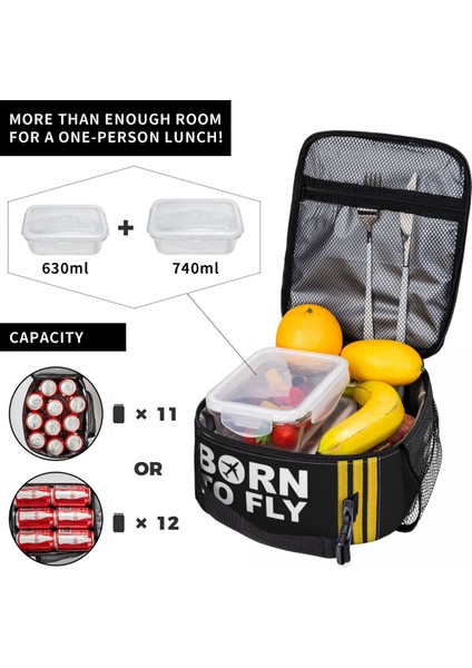 No.2 Tarzı 26X21X11CM Uçmak Için Doğan Kaptan Çizgili Uçuş Pilotu Öğle Yemeği Kutuları Çok Fonksiyonlu Havacılık Uçak Soğutucu Termal Gıda Yalıtımlı Öğle Yemeği Çantası (Yurt Dışından)