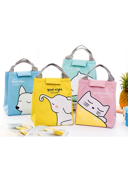 Gri-Flamingo Tarzı Sevimli Kedi Baskı Termal Öğle Yemeği Çantası Sevimli Hayvanlar Baskılı Su Geçirmez Karikatür Tote Soğutucu Çanta Kız Taşınabilir Yalıtımlı Çanta (Yurt Dışından) modelleri