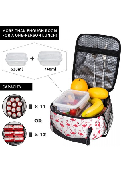 No.16 Stili 26X21X11CM Pembe Flamingo Taşınabilir Öğle Yemeği Kutuları Kadın Çok Fonksiyonlu Termal Soğutucu Gıda Yalıtımlı Öğle Yemeği Çantası Çocuklar Okul Çocukları (Yurt Dışından) fırsatları