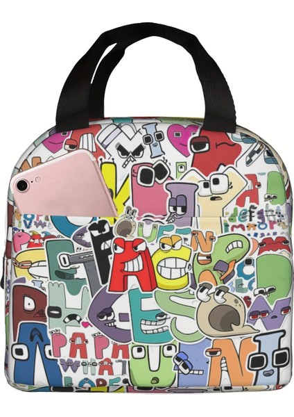 Siyah Stil 8,5X5X8 Inç Alfabe Baskılı Yalıtımlı Öğle Yemeği Çantası Yeniden Kullanılabilir Kalınlaşmış Alüminyum Yemek Kabı Ofis Çalışması Okul Plaj Çocuklar Için Yetişkinler Için (Yurt Dışından)