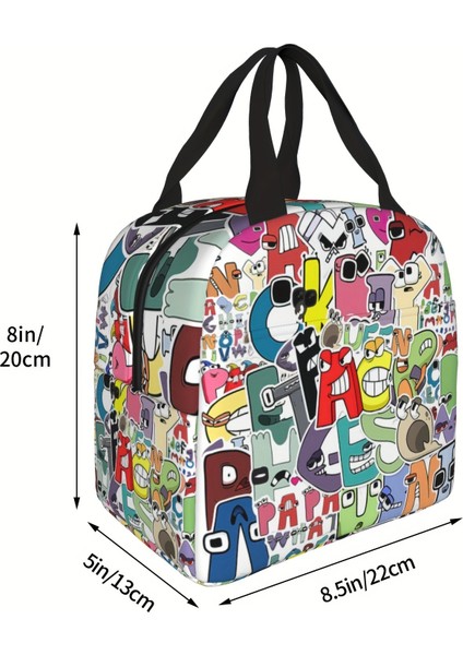 Siyah Stil 8,5X5X8 Inç Alfabe Baskılı Yalıtımlı Öğle Yemeği Çantası Yeniden Kullanılabilir Kalınlaşmış Alüminyum Yemek Kabı Ofis Çalışması Okul Plaj Çocuklar Için Yetişkinler Için (Yurt Dışından) fırsatları
