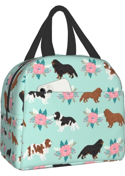 No.7 Tarzı 22X20X13CM Cavalier King Charles Spaniel Isı Yalıtımlı Öğle Yemeği Çantası Kadınlar Için Taşınabilir Pet Köpek Yemek Kabı Çalışma Okul Seyahat Için (Yurt Dışından)