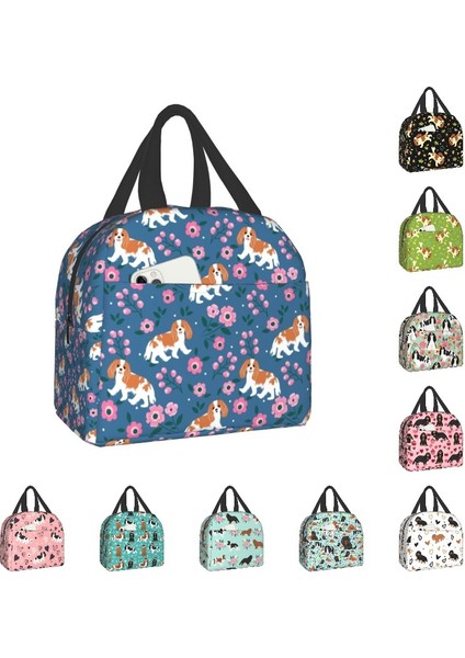 No.7 Tarzı 22X20X13CM Cavalier King Charles Spaniel Isı Yalıtımlı Öğle Yemeği Çantası Kadınlar Için Taşınabilir Pet Köpek Yemek Kabı Çalışma Okul Seyahat Için (Yurt Dışından) fiyatları