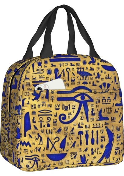 No.8 Tarzı 22X20X13CM Bastet Mısır Tanrıçası Yalıtımlı Öğle Yemeği Çantası Kadınlar Için Su Geçirmez Etnik Antik Mısır Soğutucu Termal Yemek Çantası Ofis Çalışması (Yurt Dışından)