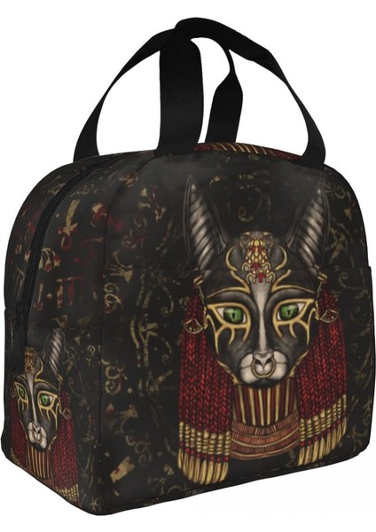 No.8 Tarzı 22X20X13CM Bastet Mısır Tanrıçası Yalıtımlı Öğle Yemeği Çantası Kadınlar Için Su Geçirmez Etnik Antik Mısır Soğutucu Termal Yemek Çantası Ofis Çalışması (Yurt Dışından) modelleri