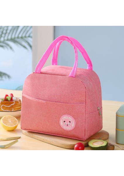 Pembe Tarzı Taşınabilir Yalıtımlı Öğle Yemeği Çantası Kadın Çocuklar Için Soğutucu Tote Gıda Termal Konteyner Çalışma Seyahat Öğle Yemeği Kutusu Çantası Bento Aksesuarları (Yurt Dışından)