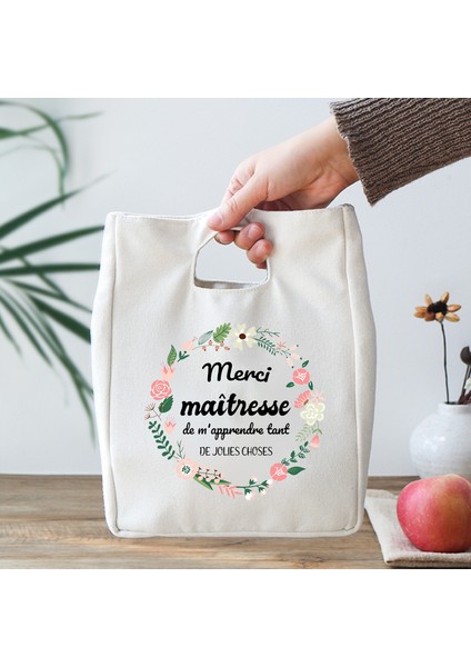 9MERCHO003 Tarzı Merci Maitresse Baskı Yalıtımlı Soğutucu Çanta Saklama Çantası Taşınabilir Çanta Katlanır Yalıtım Çantası Çocuklar Kamp Öğle Yemeği Çantası (Yurt Dışından) indirimleri