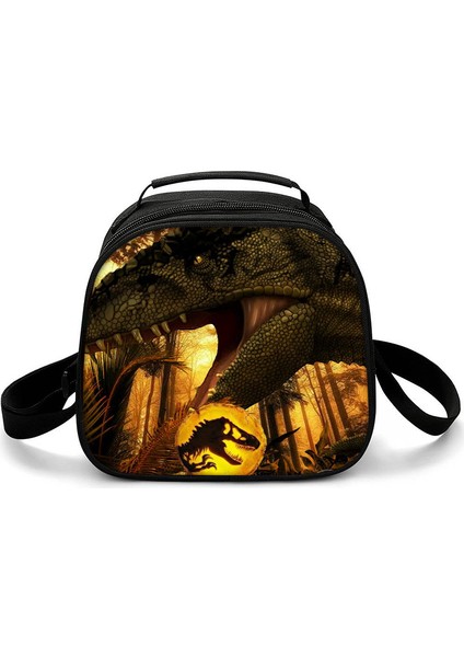 Mor Tarzı Öğrenci Crossbody Jurassic Dünya Yarım Daire Öğle Yemeği Kutusu Isı Yalıtımı Gıda Öğle Yemeği Çantası 3D Baskı Yalıtımlı Çanta Buz Torbaları (Yurt Dışından)