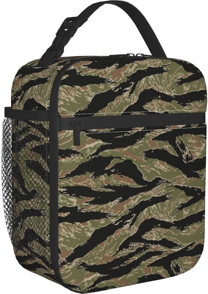 No.18 Stili 26X21X11CM Bir Kez Bir Asker Her Zaman Bir Asker Yalıtımlı Öğle Yemeği Çantası Okul Kamuflaj Kamuflaj Ordu Taşınabilir Termal Soğutucu Bento Kutusu Çocuk (Yurt Dışından)