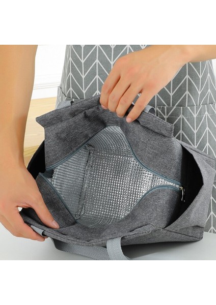 Gri Tarzı Büyük Kapasiteli Soğutucu Çanta Su Geçirmez Oxford Taşınabilir Fermuar Termal Öğle Yemeği Çantaları Yalıtımlı Dondurucu Çanta Kamp Çantası (Yurt Dışından) fırsatları