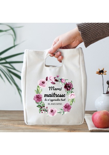 9MERCHO0014 Tarzı Merci Maitresse Baskı Yalıtımlı Soğutucu Çanta Saklama Çantası Taşınabilir Çanta Katlanır Yalıtım Çantası Çocuklar Kamp Öğle Yemeği Çantası (Yurt Dışından)