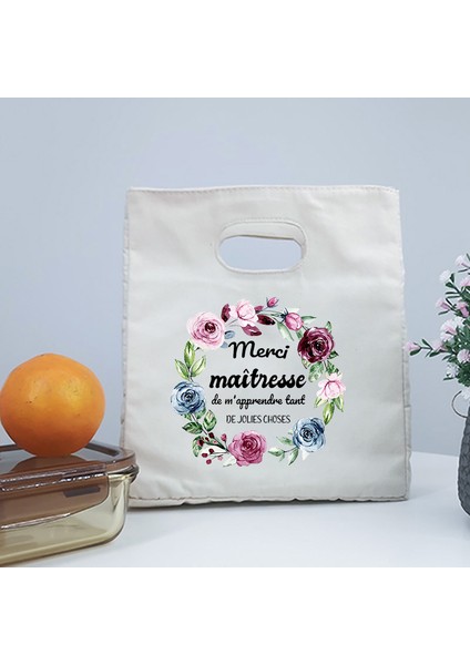 9MERCHO0014 Tarzı Merci Maitresse Baskı Yalıtımlı Soğutucu Çanta Saklama Çantası Taşınabilir Çanta Katlanır Yalıtım Çantası Çocuklar Kamp Öğle Yemeği Çantası (Yurt Dışından) fiyatları