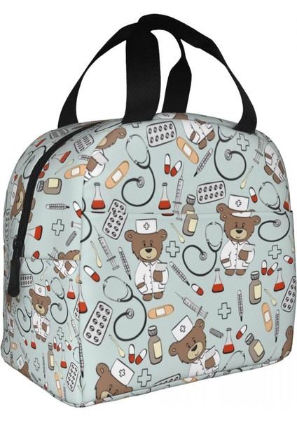 No.18 Stili 22X20X13CM Hemşirelik Hemşire Tıbbi Logo Öğle Yemeği Çantası Erkek Kadın Soğutucu Termal Yalıtımlı Yemek Kabı Çocuklar Için Okul Iş Gıda Bento Kutusu (Yurt Dışından)