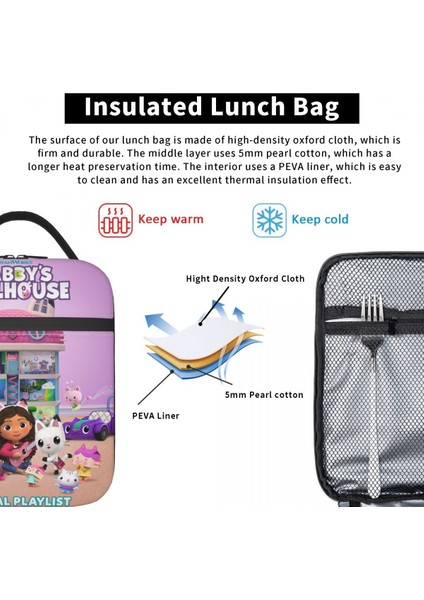 No.3 Tarzı 26X21X11CM Gabbys Dollhouse Yalıtımlı Öğle Yemeği Çantaları Okul Ofis Için Pandy Paws Gabby Denizkızı Kedi Sızdırmaz Termal Soğutucu Bento Kutusu Kadın (Yurt Dışından) indirimleri