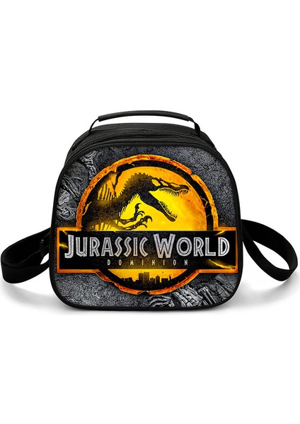 Siyah Stil Öğrenci Crossbody Jurassic Dünya Yarım Daire Öğle Yemeği Kutusu Isı Yalıtımı Gıda Öğle Yemeği Çantası 3D Baskı Yalıtımlı Çanta Buz Torbaları (Yurt Dışından) fiyatları