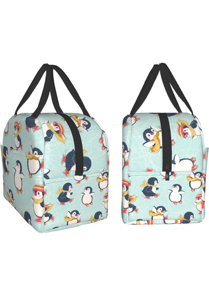 A1 Stili 22X20X10CM Penguenler Paten Baskı Yemek Kabı Sevimli Hayvan Yalıtımlı Öğle Yemeği Kutuları Su Geçirmez Öğle Yemeği Çantası Yeniden Kullanılabilir Öğle Yemeği Çantası Ofis Için (Yurt Dışından) fiyatları