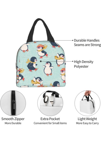 A1 Stili 22X20X10CM Penguenler Paten Baskı Yemek Kabı Sevimli Hayvan Yalıtımlı Öğle Yemeği Kutuları Su Geçirmez Öğle Yemeği Çantası Yeniden Kullanılabilir Öğle Yemeği Çantası Ofis Için (Yurt Dışından) fırsatları