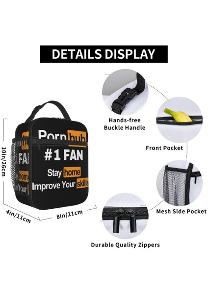 No.1 Stili 21X11X26CM Pornhub Fan Kalmak Ev Aksesuarları Yalıtımlı Öğle Yemeği Çantası Açık Öğle Yemeği Kabı Sızdırmaz Yeni Varış Soğutucu Termal Yemek Kabı (Yurt Dışından)