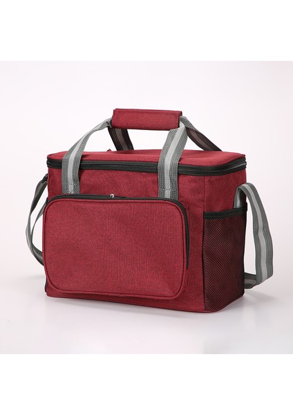 Kırmızı Stil 15L Taşınabilir Termal Öğle Yemeği Çantası Yiyecek Kutusu Dayanıklı Su Geçirmez Ofis Soğutucu Yemek Kabı Buz Yalıtımlı Kılıf Kamp Oxford Akşam Yemeği Çantası (Yurt Dışından)