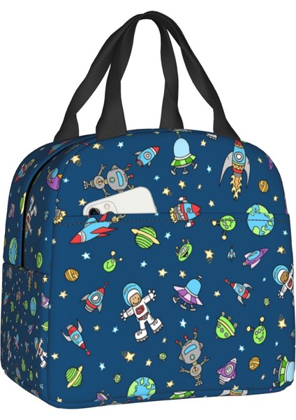 No.3 Tarzı 22X20X10CM Uzay Evren Güneş Gezegen Öğle Yemeği Çantası Soğutucu Sıcak Yalıtımlı Astronot Spaceman Yemek Kabı Kadınlar Çocuklar Için Okul Gıda Çantaları (Yurt Dışından)