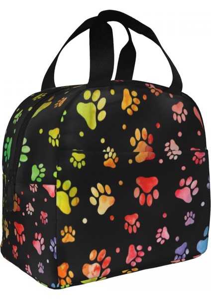 No.18 Stili 22X20X13CM Komik Köpek Paw Desen Termal Yalıtımlı Öğle Yemeği Çantası Kadın Yeniden Kullanılabilir Yemek Kabı Açık Çok Fonksiyonlu Yiyecek Kutusu (Yurt Dışından)