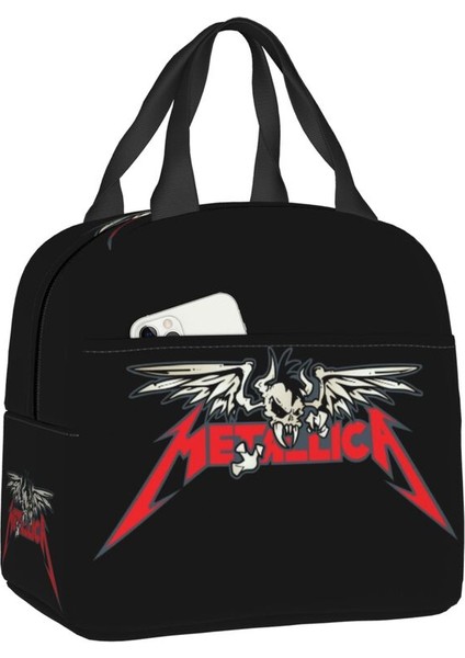 No.16 Stili 22X20X13CM Ağır Metal Logo Metallicas Yemek Kabı Kadınlar Için Soğutucu Termal Gıda Yalıtımlı Öğle Yemeği Çantası Ofis Çalışması Taşınabilir Bez Çantalar (Yurt Dışından)