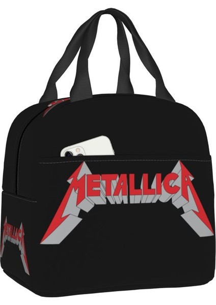 No.16 Stili 22X20X13CM Ağır Metal Logo Metallicas Yemek Kabı Kadınlar Için Soğutucu Termal Gıda Yalıtımlı Öğle Yemeği Çantası Ofis Çalışması Taşınabilir Bez Çantalar (Yurt Dışından)