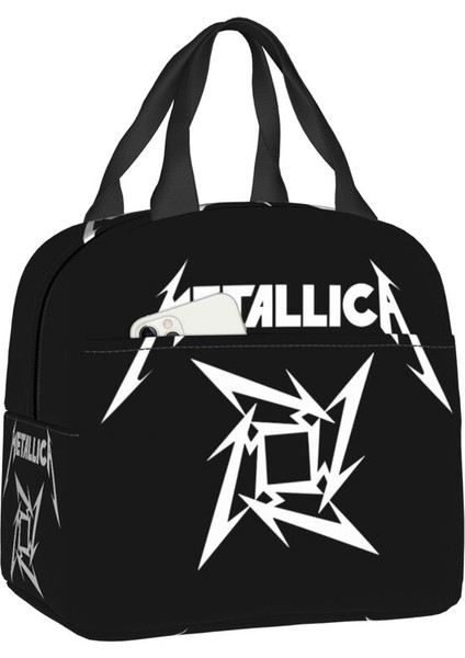 No.18 Stili 22X20X13CM Ağır Metal Logo Metallicas Yemek Kabı Kadınlar Için Soğutucu Termal Gıda Yalıtımlı Öğle Yemeği Çantası Ofis Çalışması Taşınabilir Bez Çantalar (Yurt Dışından)
