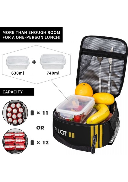 No.13 Tarzı Pilot Kaptan Çizgili Yalıtımlı Öğle Yemeği Çantaları Kadınlar Için Havacılık Uçak Aviator Taşınabilir Termal Soğutucu Gıda Yemek Kabı Okul (Yurt Dışından) fırsatları