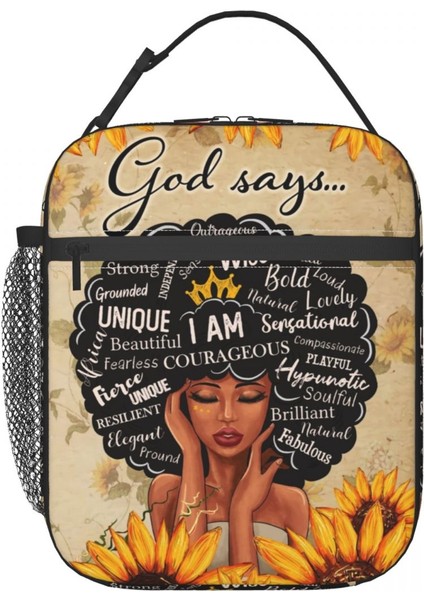 No.13 Tarzı 26X21X11CM Tanrı Diyor Ki Yeniden Kullanılabilir Öğle Yemeği Kutuları Kadın Sızdırmaz Soyut Afrika Kadın Soğutucu Termal Gıda Yalıtımlı Öğle Yemeği Çantası Okul Çocukları (Yurt Dışından) modelleri